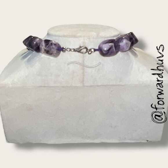 Hand-Knotted Chunky Amethyst Bead Necklace - Picture 5 of 9